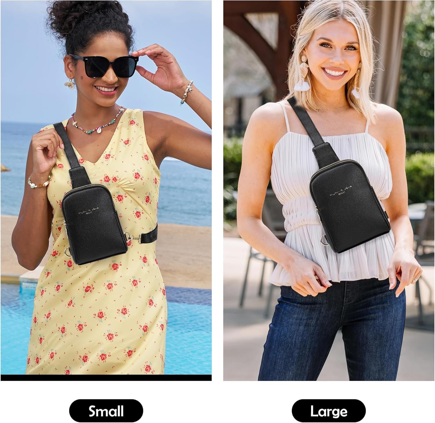 INICAT Small Sling Bag for Women Everyday & Travel Crossbody Bags Lightweight Cross Body Purses Vegan Leather - Image 6