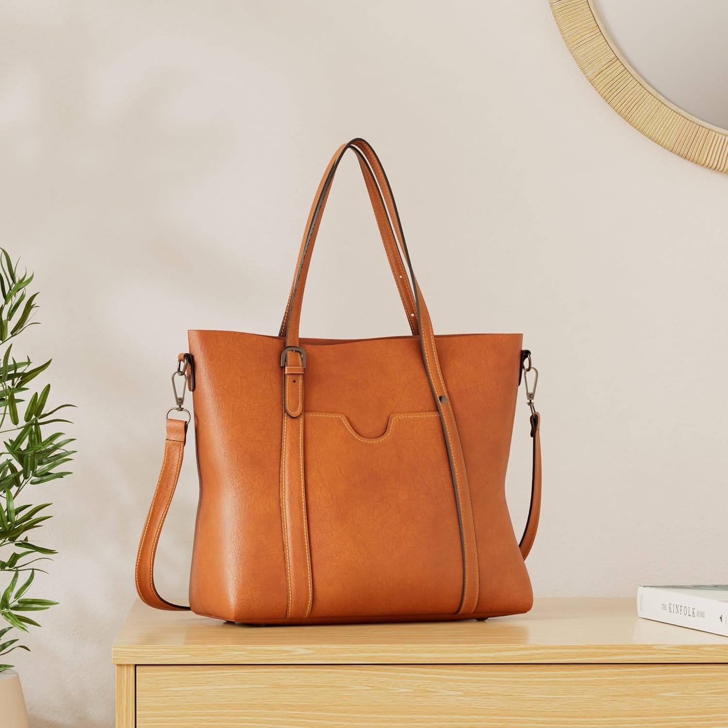 Pahajim Womens PU Leather Purses and Handbags Top Handle Satchel Bags Tote Bags Tote Purses for Women - Image 2