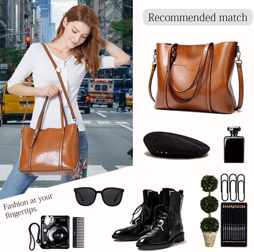 Pahajim Womens PU Leather Purses and Handbags Top Handle Satchel Bags Tote Bags Tote Purses for Women - Image 8