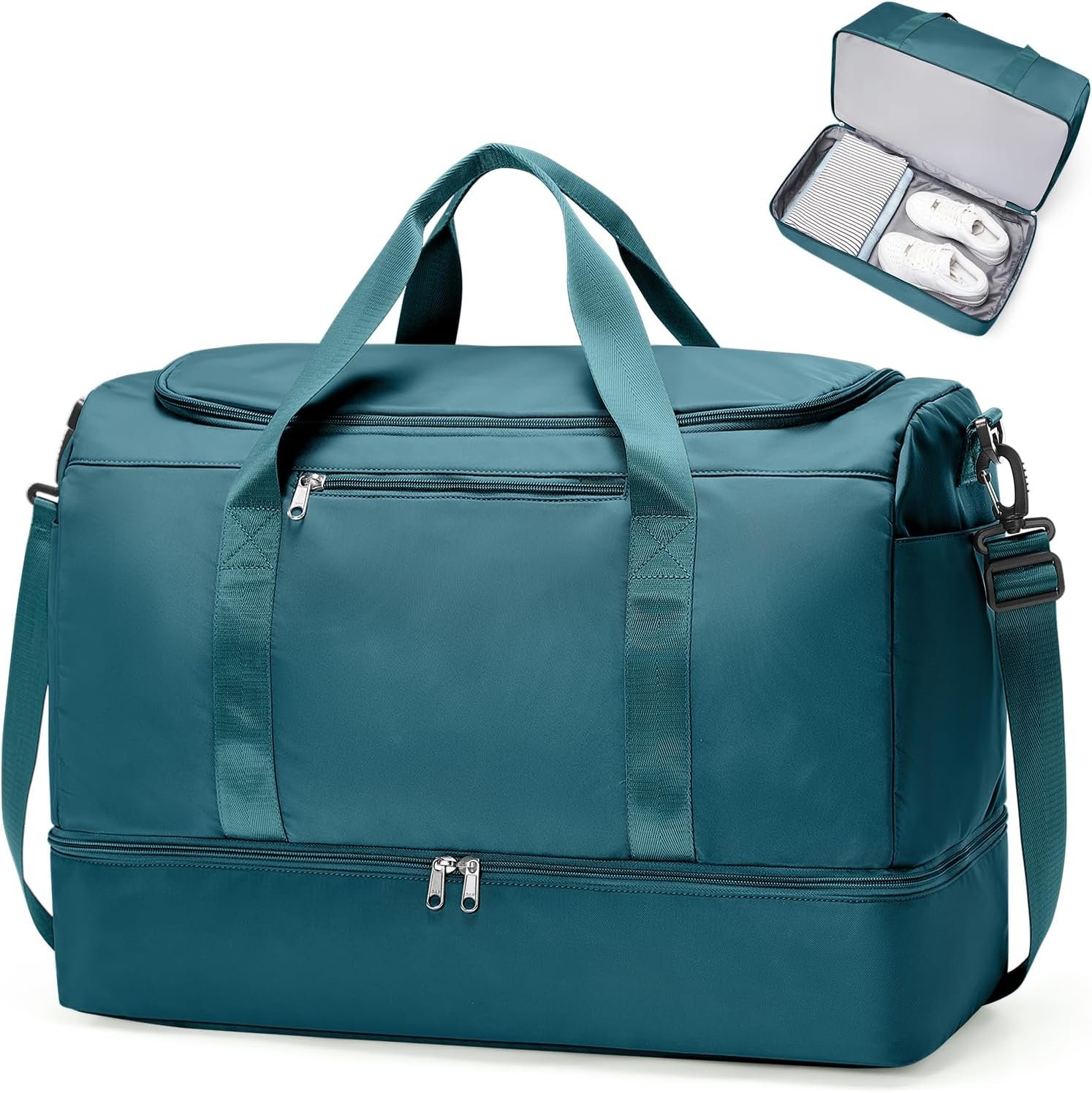 Extra Large Travel Duffle Bag,Carry on Overnight Weekend Bag with Shoes Compartment,Weekender Bags for Women for Travel Business Trips Sport Hospital