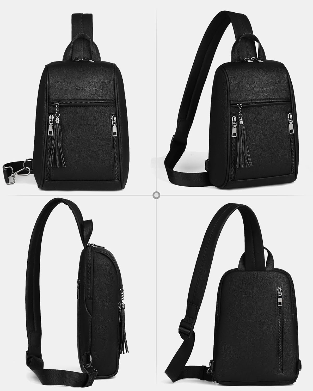 FADEON Sling Bag for Women, Crossbody Backpack with Tassels, Designer Leather Shoulder Chest Bags for Travel - Image 7