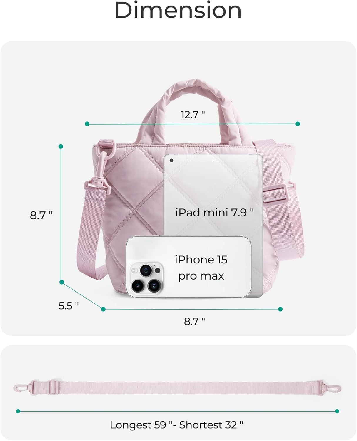 BAGSMART Crossbody Bags for Women, Small Crossbody Bag Cross Body Purse Mini Tote Travel Purse Shoulder Handbags Wallet - Image 3