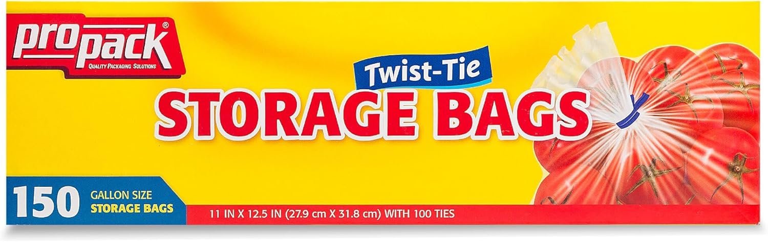 Disposable Plastic Storage Bags With Original Twist Tie, 1 Gallon Size, 600 Bags, Great For Home, Office, Vacation, Traveling, Sandwich, Fruits, Nuts, Cake, Cookies, Or Any Snacks (4 Packs) - Image 2