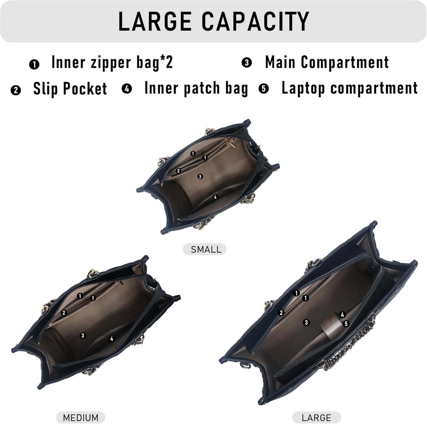 Tote Bag for Women Top Handle Satchel Purse and Handbags with Shoulder Strap - Image 5