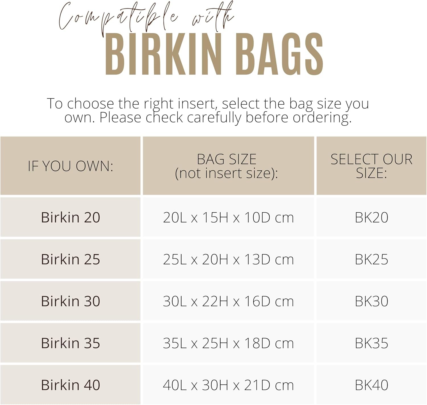 Divitize Waterproof Nylon Organizer compatible with Hermes Birkin 20/25/30/35/40/45 Organizer — Perfect Fit, 24+ Shades, Premium Quality, Extra Storage & Support (Taupe, BK35) - Image 3