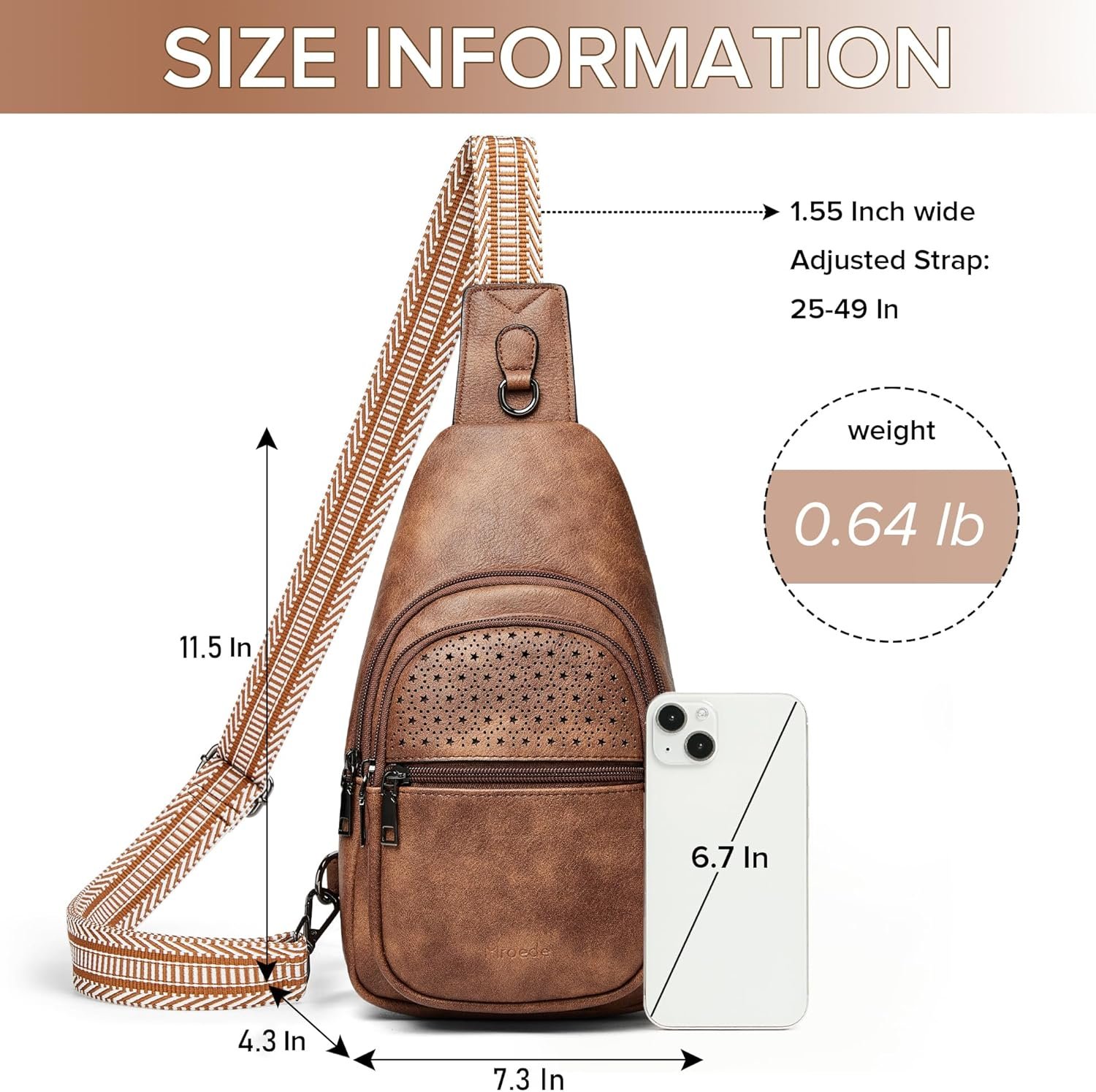 Crossbody Bags for Women 4-Pockets Sling Bag Fanny Pack Chest Purse Backpack Casual Daypacks Travel Shopping - Image 3