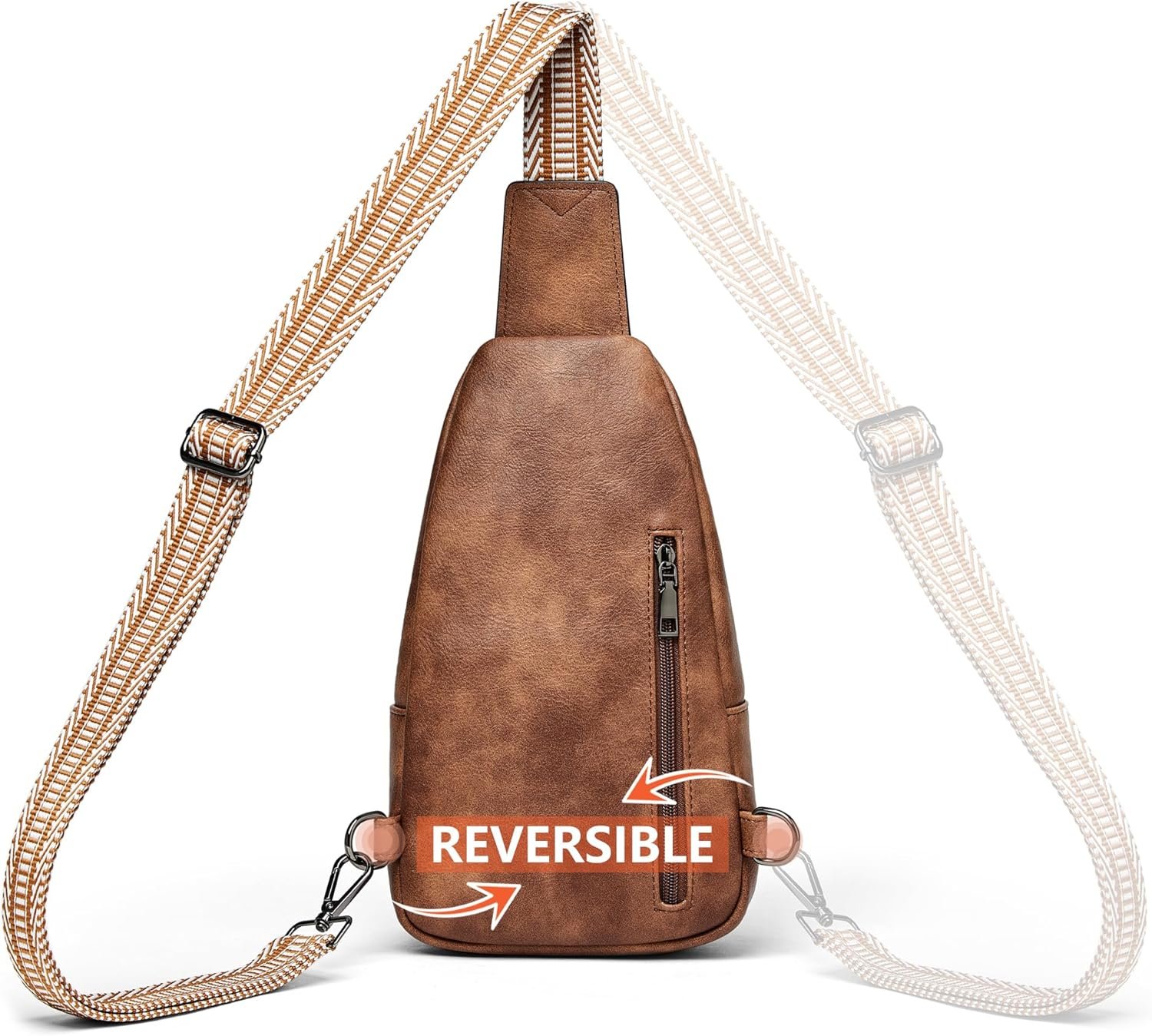 Crossbody Bags for Women 4-Pockets Sling Bag Fanny Pack Chest Purse Backpack Casual Daypacks Travel Shopping - Image 6