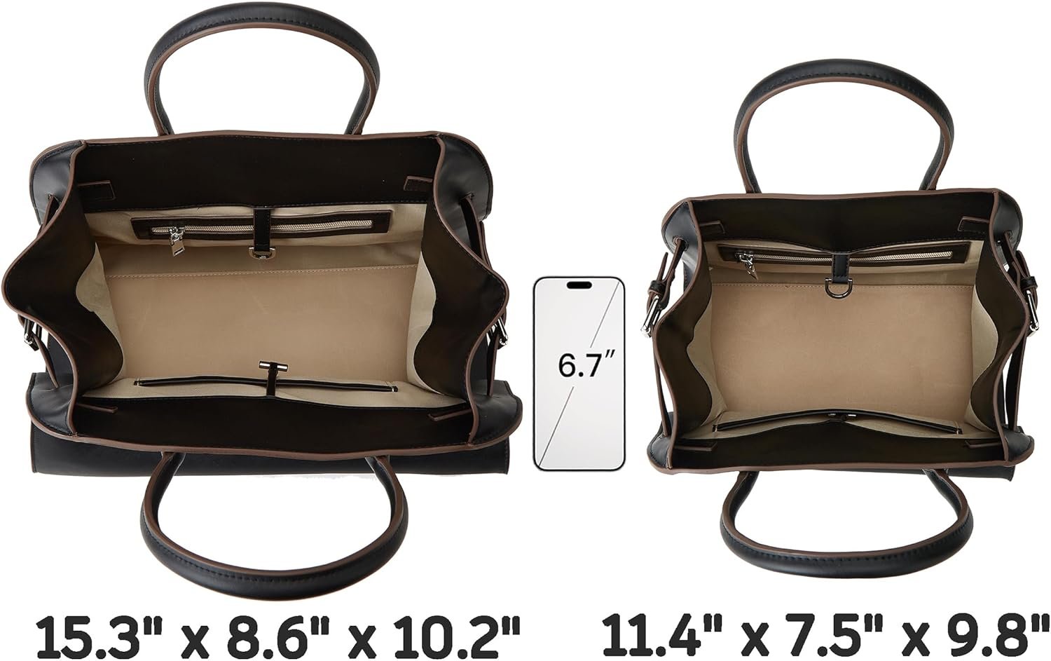 Vegan Leather Tote Bags for Women Large Tote Retro Top-handle Bag Trendy Work Bag PU Leather Purses - Image 3