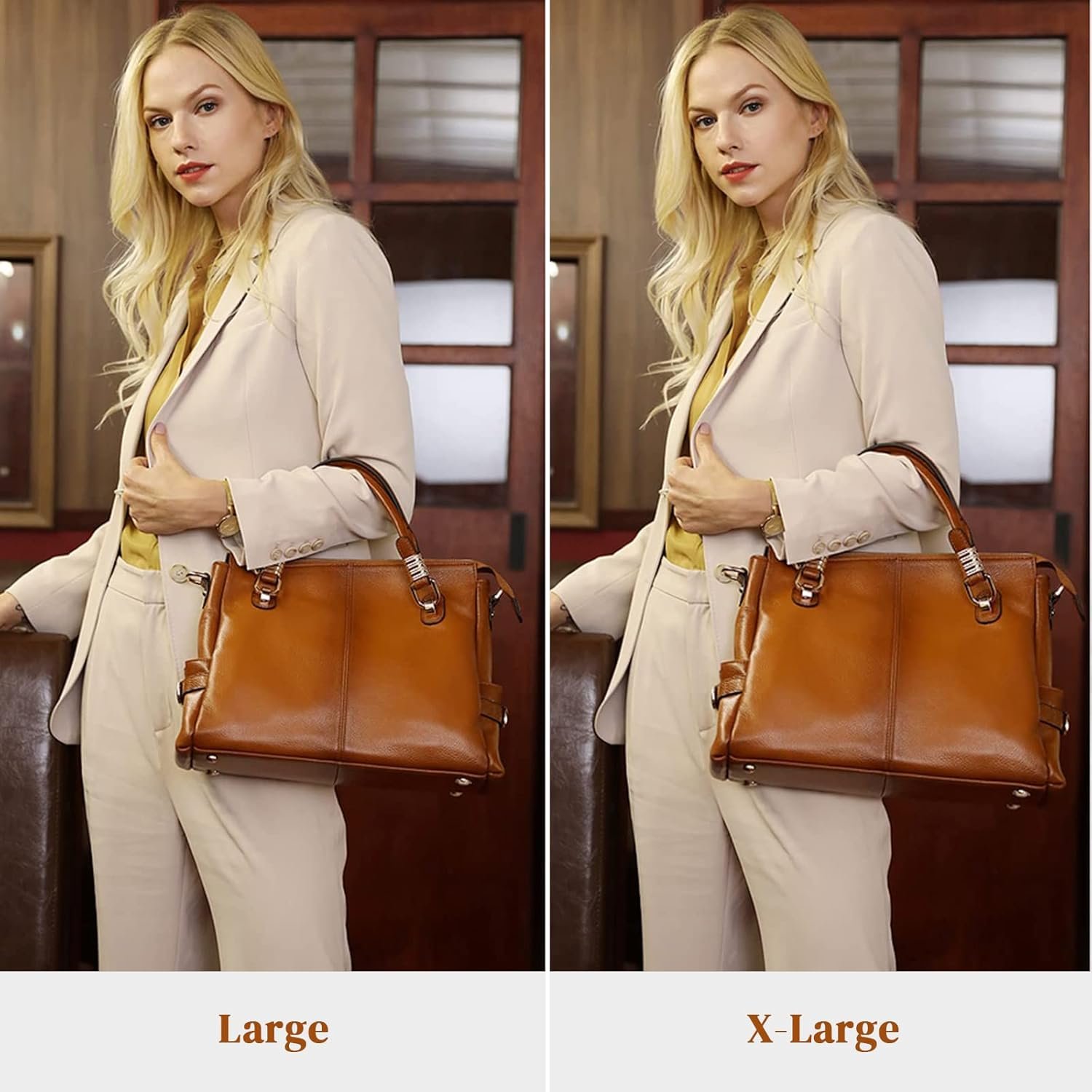 Kattee Soft Women Genuine Leather Purses and Handbags Satchel Tote Shoulder Bag - Image 2