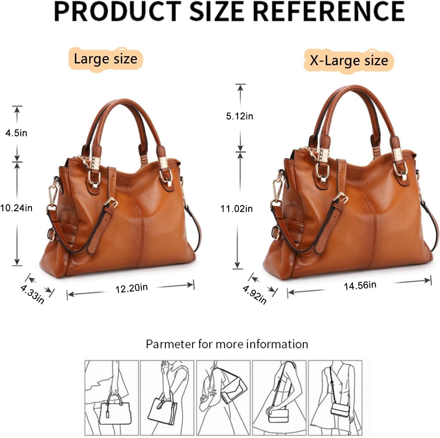 Kattee Soft Women Genuine Leather Purses and Handbags Satchel Tote Shoulder Bag - Image 4