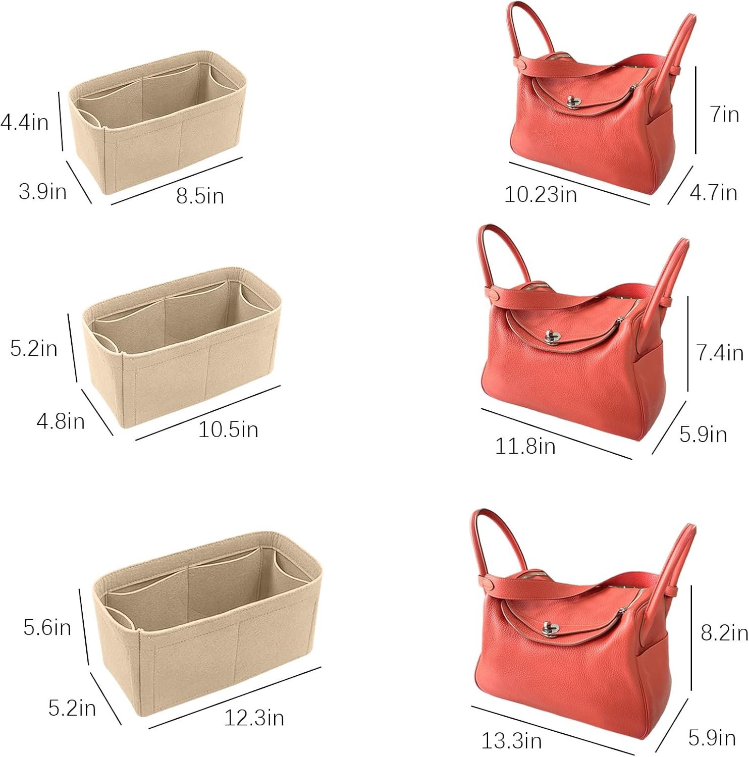 Lckaey Purse Organizer for hermes lindy 26 insert compatible birkin bag Felt Organizer Y077Khaki-S - Image 3