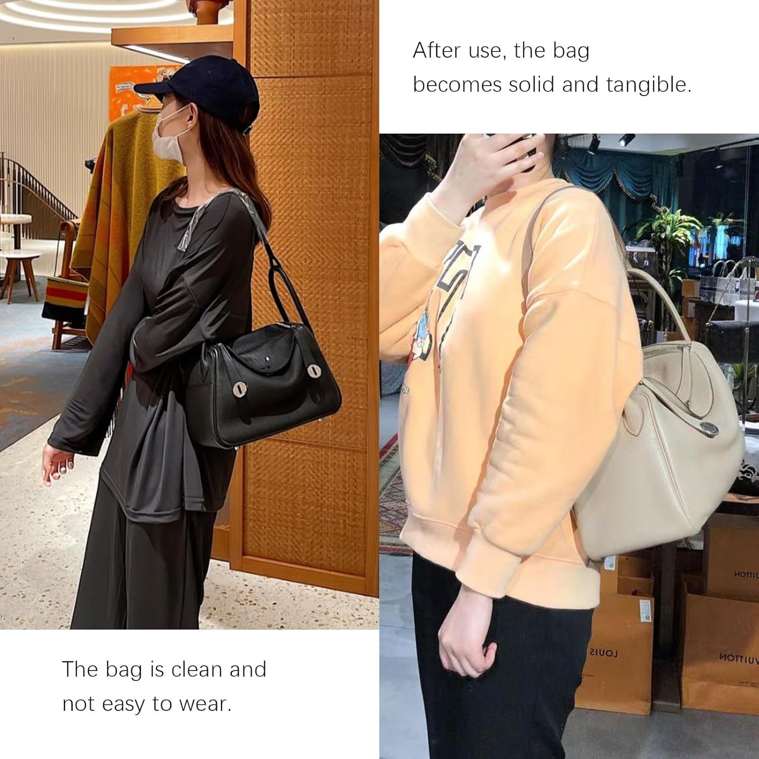 Lckaey Purse Organizer for hermes lindy 26 insert compatible birkin bag Felt Organizer Y077Khaki-S - Image 4