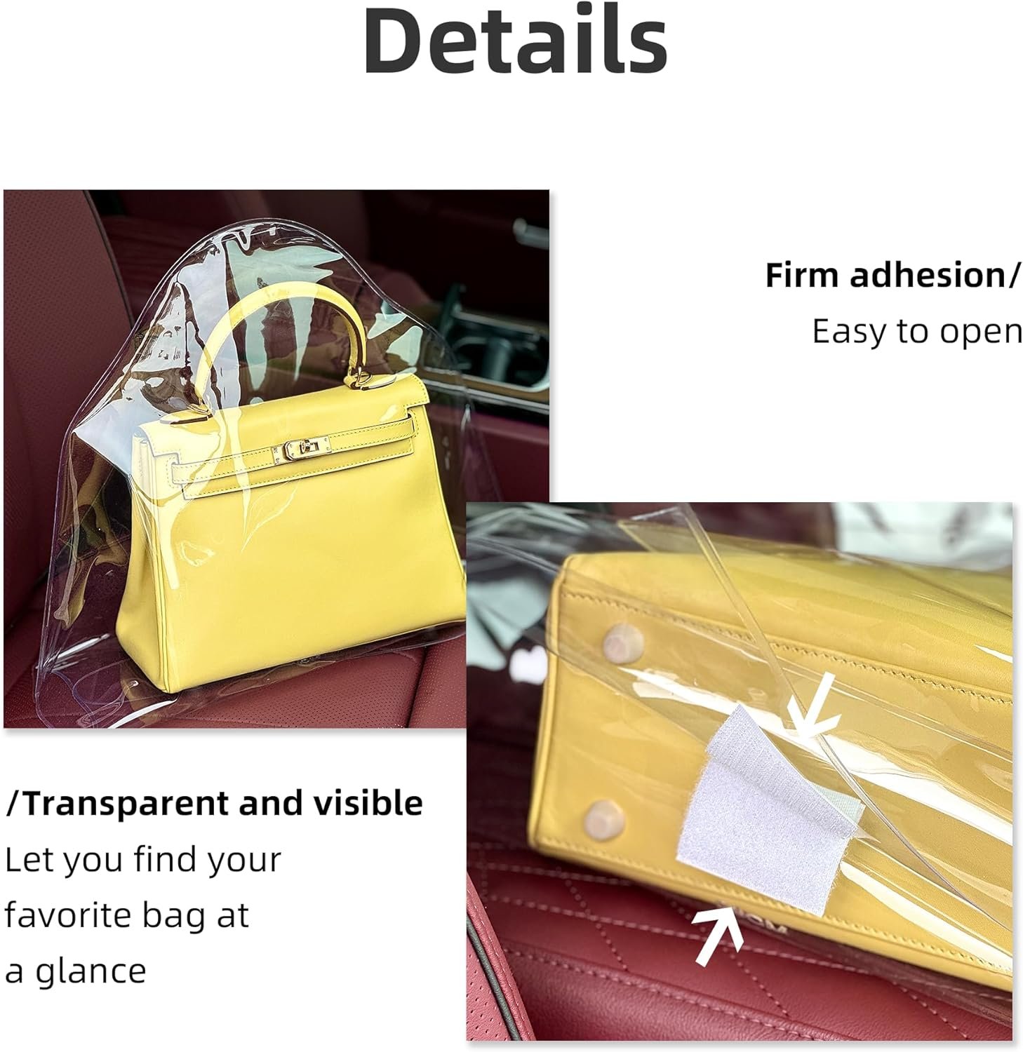DGAZ Clear Dust Bags for Luxury Handbags,Waterproof Purse Storage Bag,Lightweight Handbag Protector(Slender Medium) - Image 4
