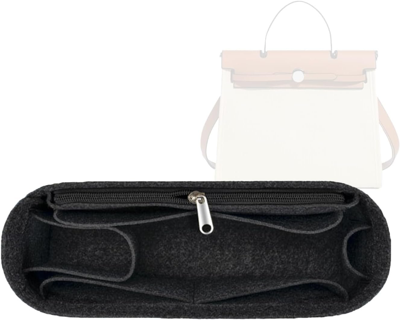 Hermes Birkin 31 Purse Organizer - Felt Insert Bag Organizer for Women - Black - Image 2