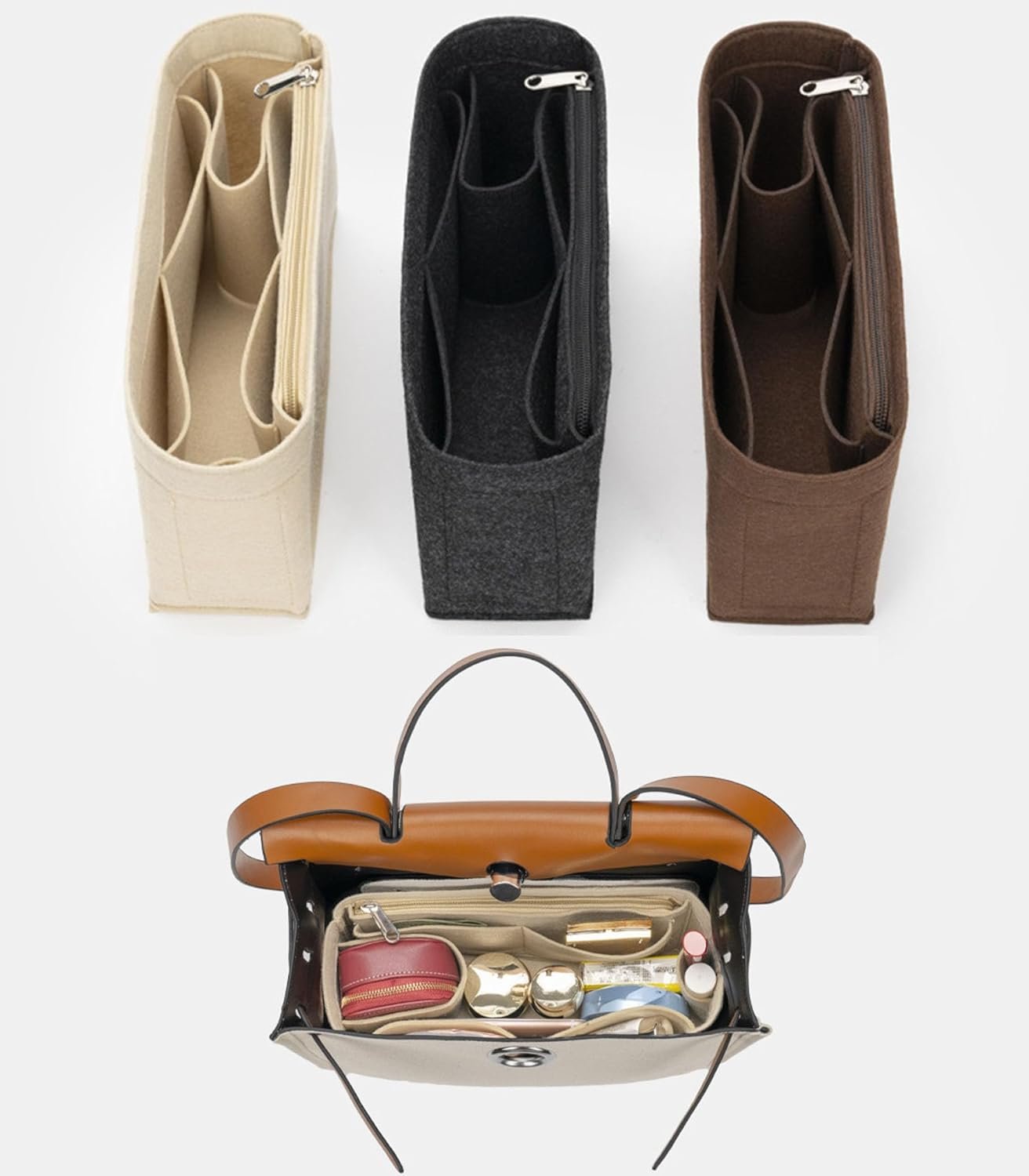 Hermes Birkin 31 Purse Organizer - Felt Insert Bag Organizer for Women - Black - Image 8