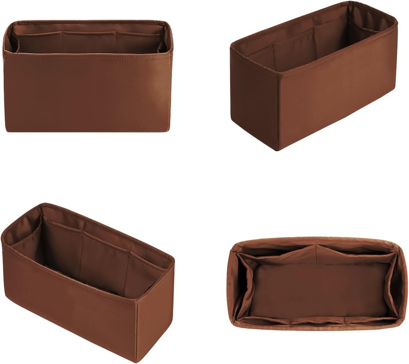 Organizer Insert for Onthego MM, Satin Purse Organizer for Luxury Bag, Lightweight and Soft Purse Dividers for Woman Handbags, Multiple Pockets with Organized Capacity (Gold, MM) - Image 6