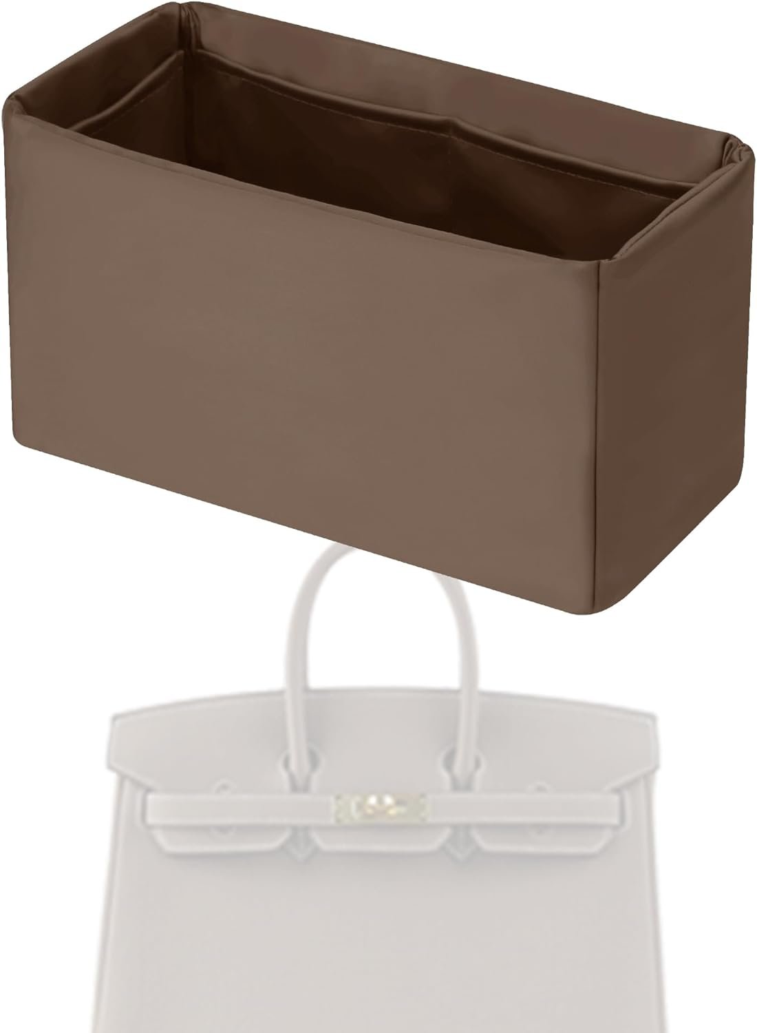 Purse Handbag Silky Organizer Insert Keep Bag Shape Fits Herme Birkin 20/25/30/35/40 bags, Luxury Handbag Tote Lightweight Sturdy(Etoupe grey,BK 35)