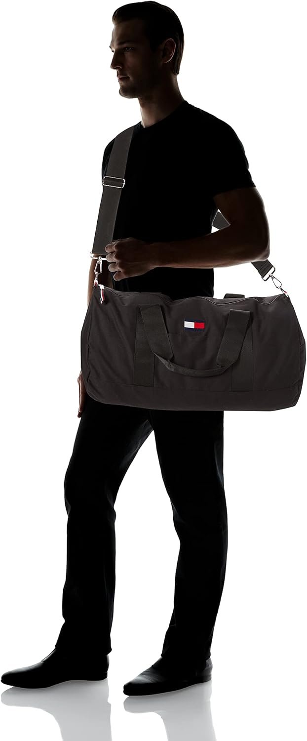 Tommy Hilfiger mens Ardin Duffle Bag, Th Deep Black, One Size US - Image 6
