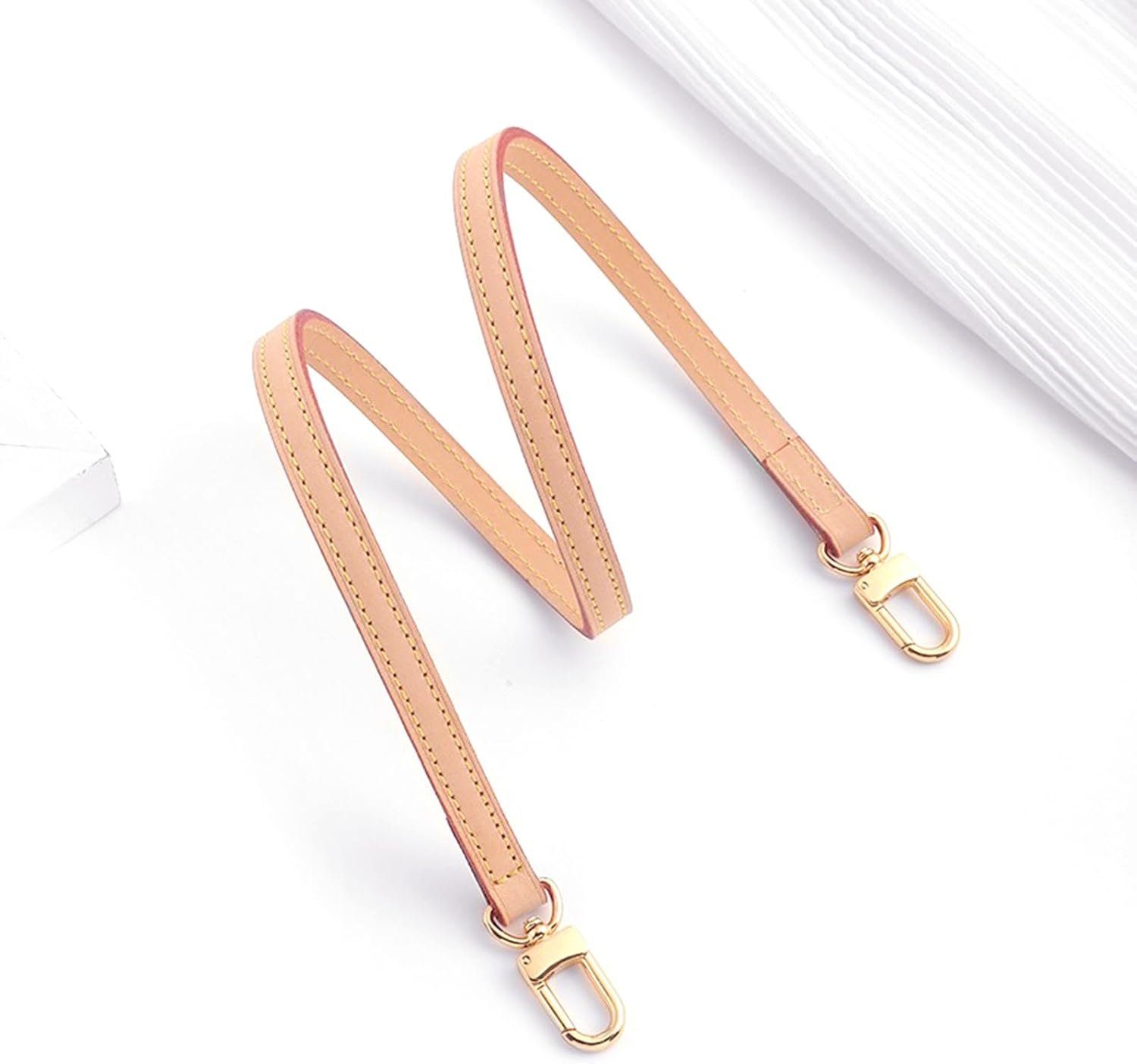 jiesinlov Genuine Vachetta Leather Replacement Bags Thin Short Purse Strap Shoulder Straps for Multi Pochette Boulogne Pouchette Montaigne Accessories (Width:0.43in&Length:23.6in) - Image 2