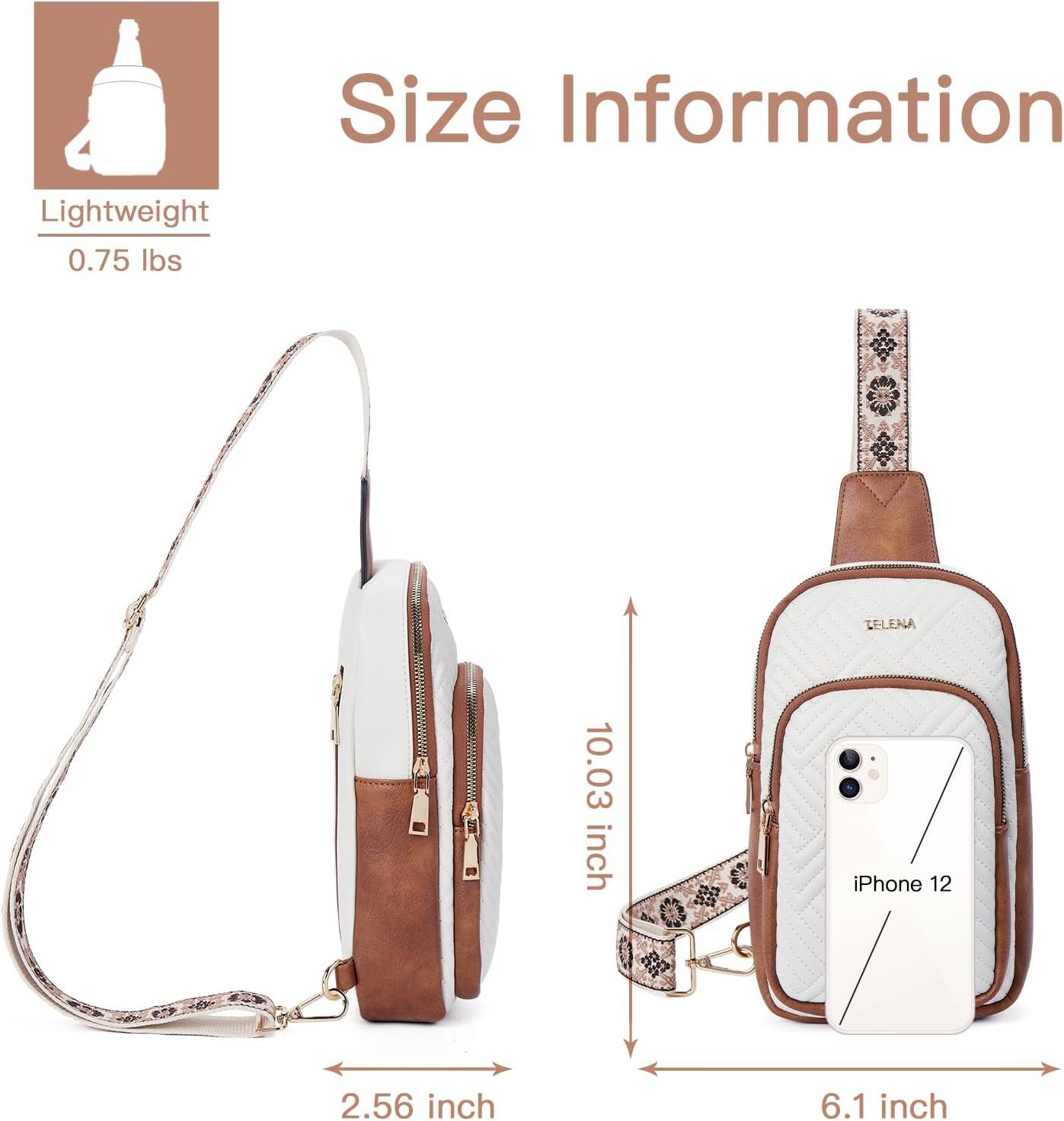 Telena Large Sling Bag Crossbody Bags for Women Fanny Packs Cross Body with Adjustable Strap Beige Brown - Image 7