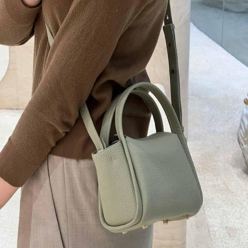 Women's Classic Design Luxury Leather Bag Soft Handbag Fashion Multi functional Bucket Bag Elegant Handbag - Image 3