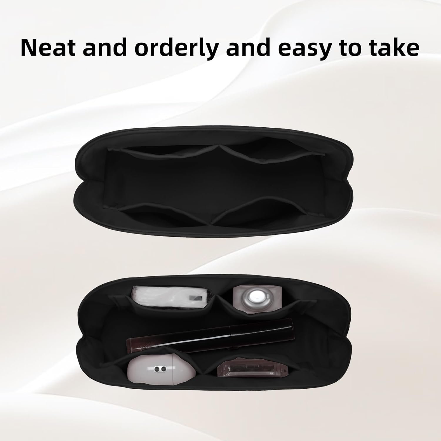 DGAZ Silk Purse Organizer Insert Fits Bolide 1923mini/25/27/31/35,Silky Smooth Bag Organizer,Luxury Handbag & Tote Shaper(Black,Bolide25) - Image 5
