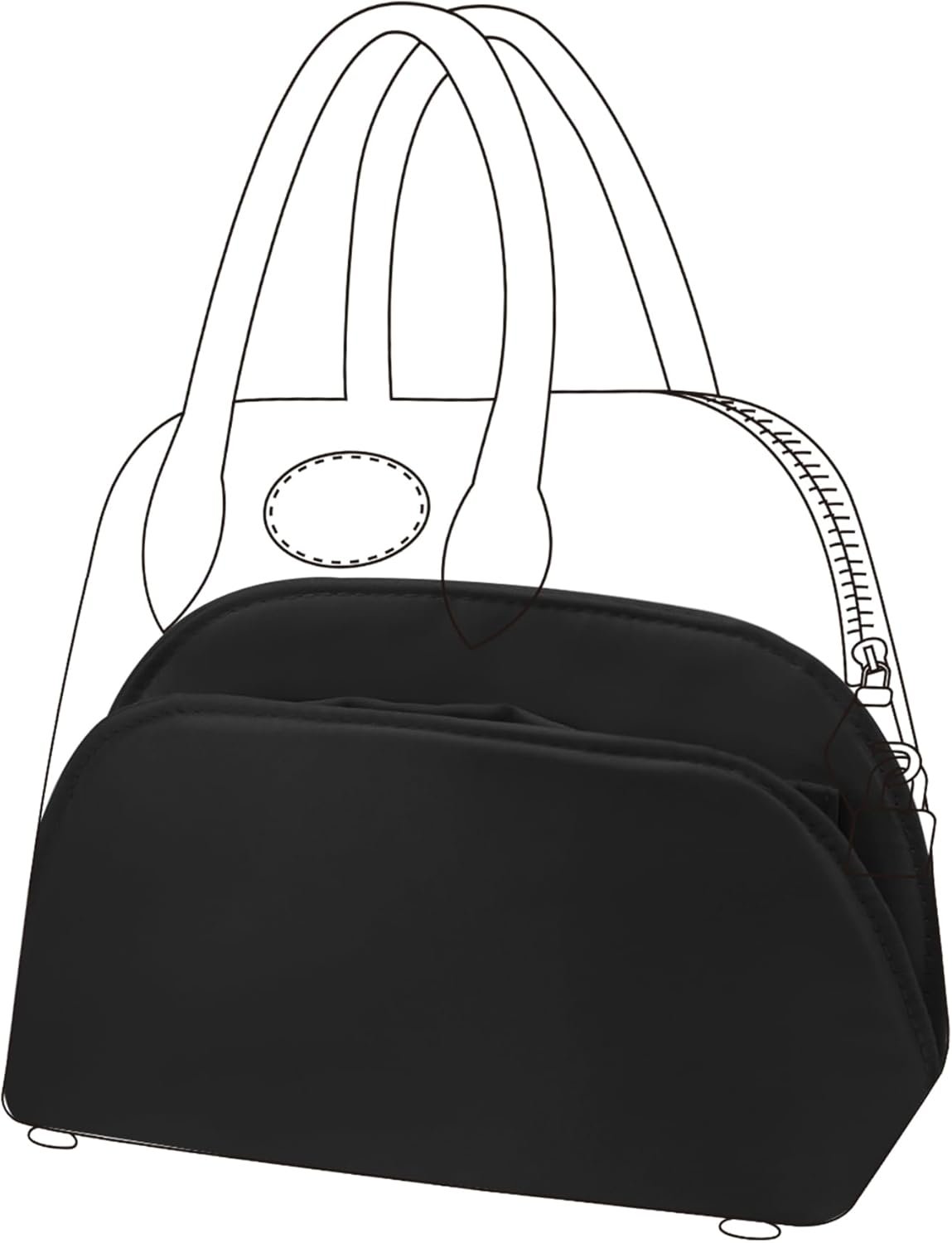 DGAZ Silk Purse Organizer Insert Fits Bolide 1923mini/25/27/31/35,Silky Smooth Bag Organizer,Luxury Handbag & Tote Shaper(Black,Bolide25)