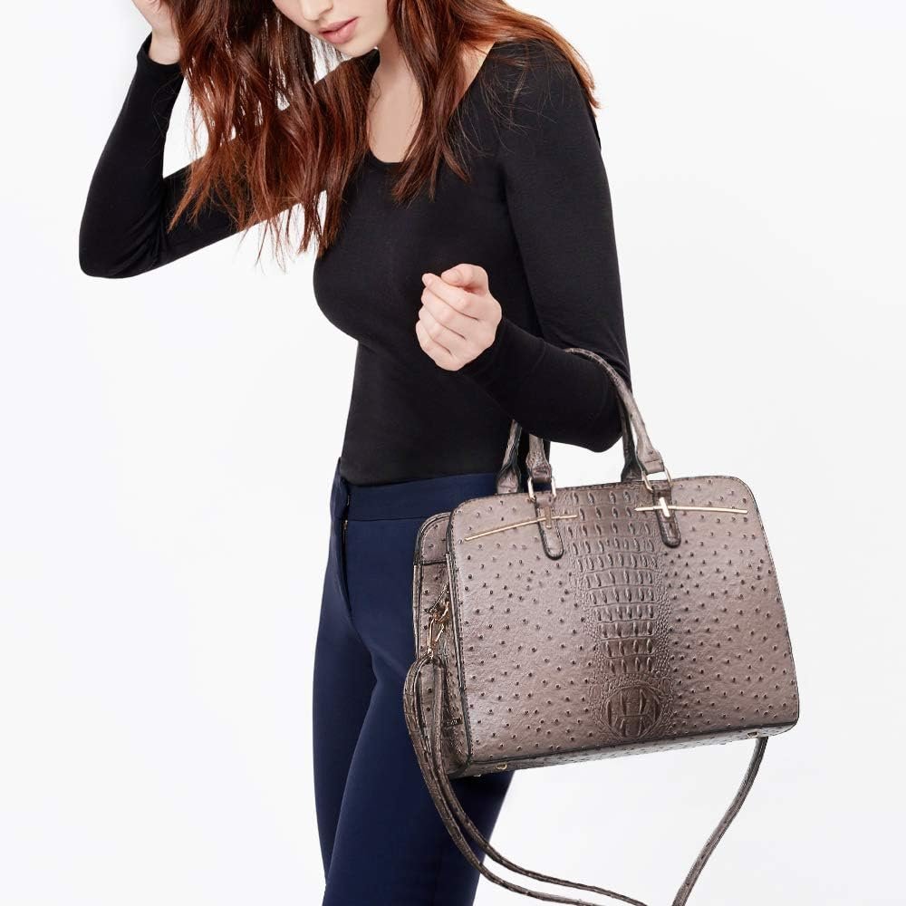 Women Handbag Wallet Tote Shoulder Hobo Bag Top Handle Satchel Purse Set 2pcs with 3 Compartments - Image 2