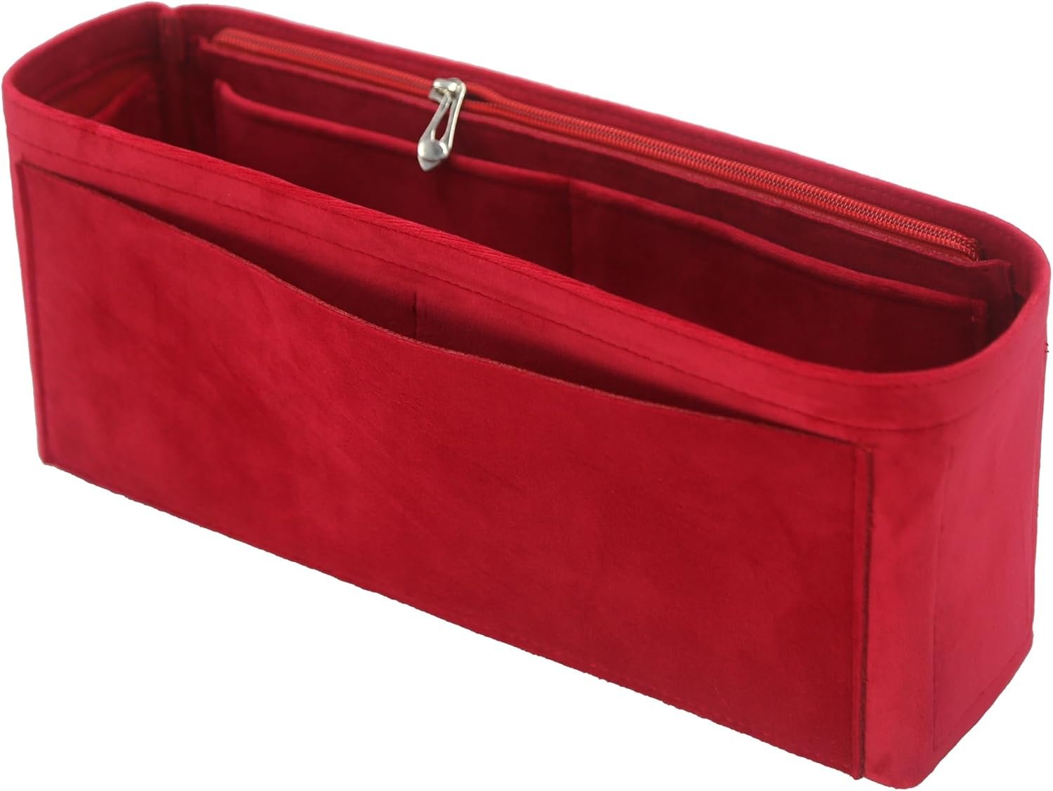 Purse Organizer Insert, Suede Bag Organizer Handbag Tote Shaper, Suede Material, Soft and Non Damaging Bag (X-Large,Red)