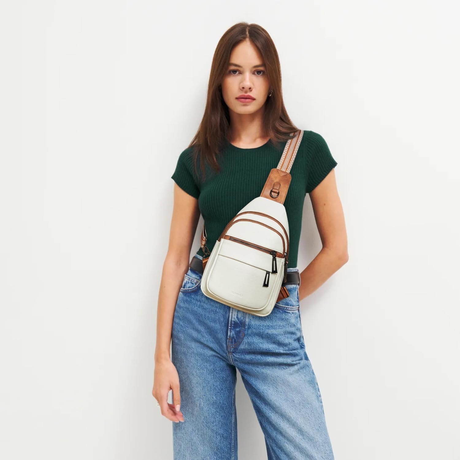 7L Sling Bag for Women Crossbody Bag Sling Purse Fanny Packs Vegan Leather Chest Bag Trendy Handbag Travel Anti Theft - Image 9