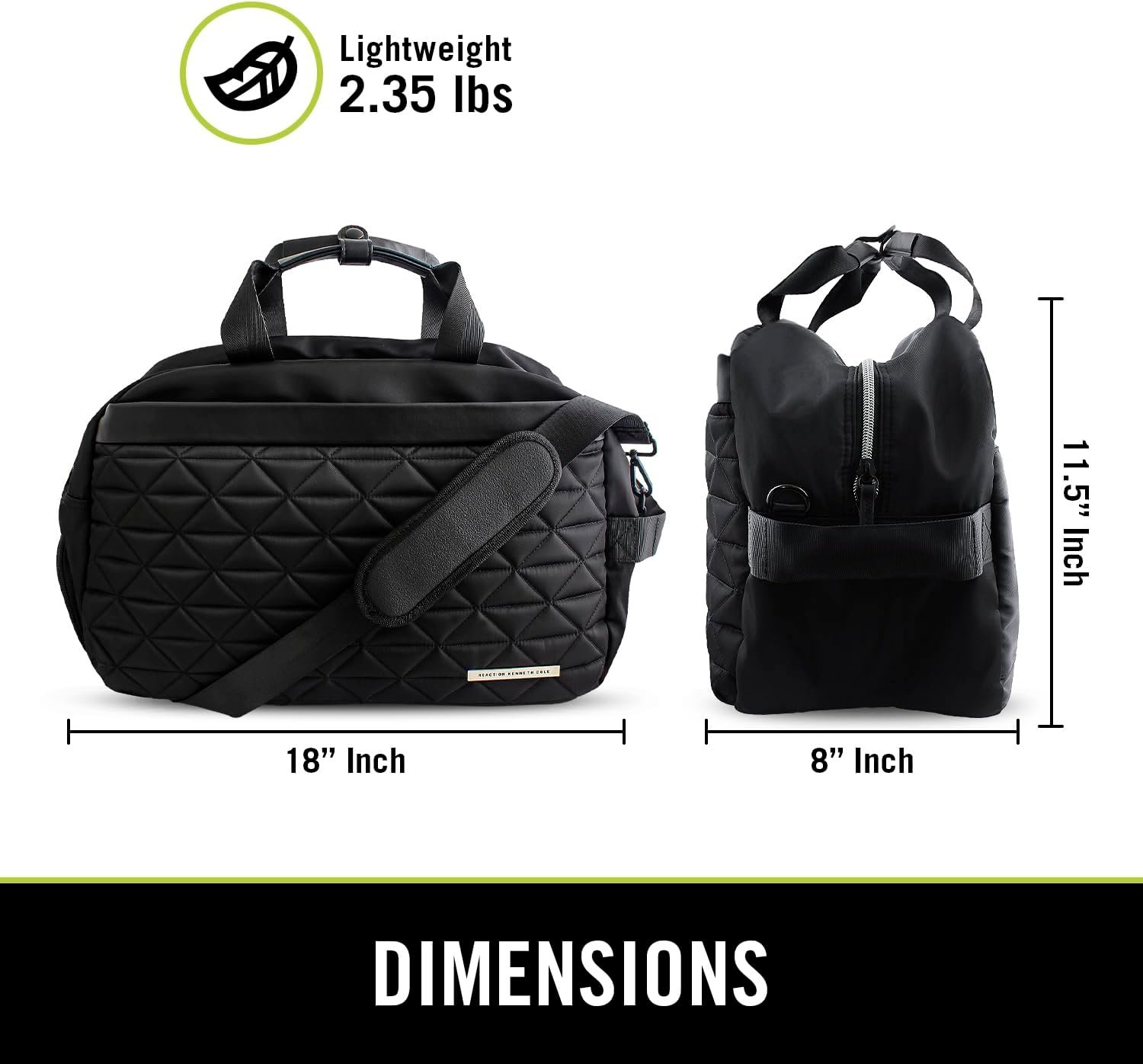 Kenneth Cole REACTION Emma 15" Convertible Duffel Carry On Travel Bag, Black - Image 2