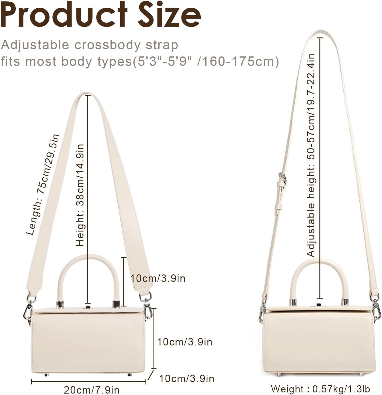 Leather Shoulder Bag for Women, Genuine Leather Crossbody Purses,Evening Bag with Adjustable Straps - Image 3