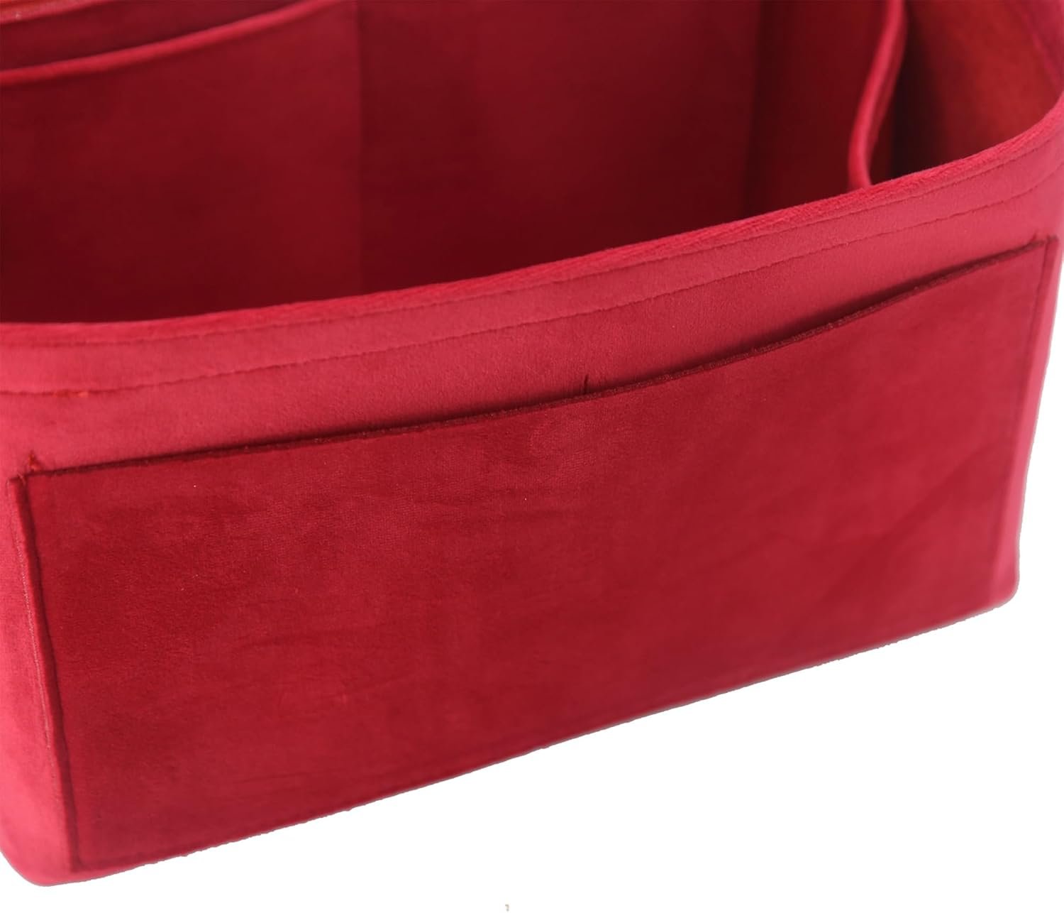 Purse Organizer Insert, Suede Bag Organizer Handbag Tote Shaper, Suede Material, Soft and Non Damaging Bag (X-Large,Red) - Image 5