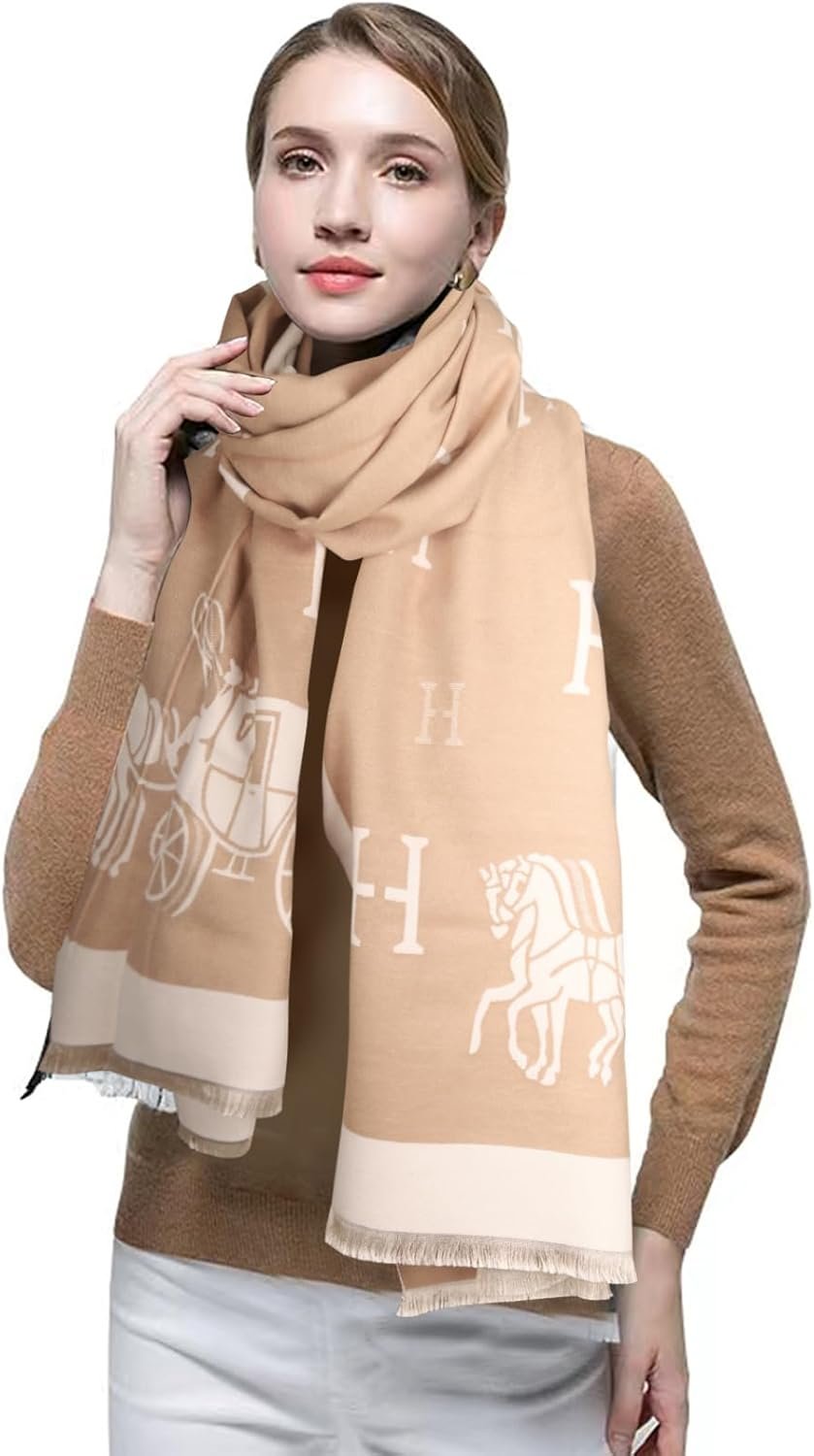 EXTREE Scarfs for Women Pashmina Silky Shawl Wrap for Evening Dressing Blanket Open Front Poncho Cape - Image 3