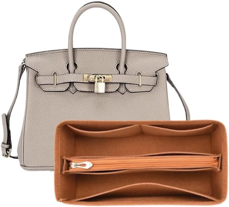 SMART DK Purse Organizer Insert Suitable for birkin25/30/35 Bag Organizer (Camel, BK 35)