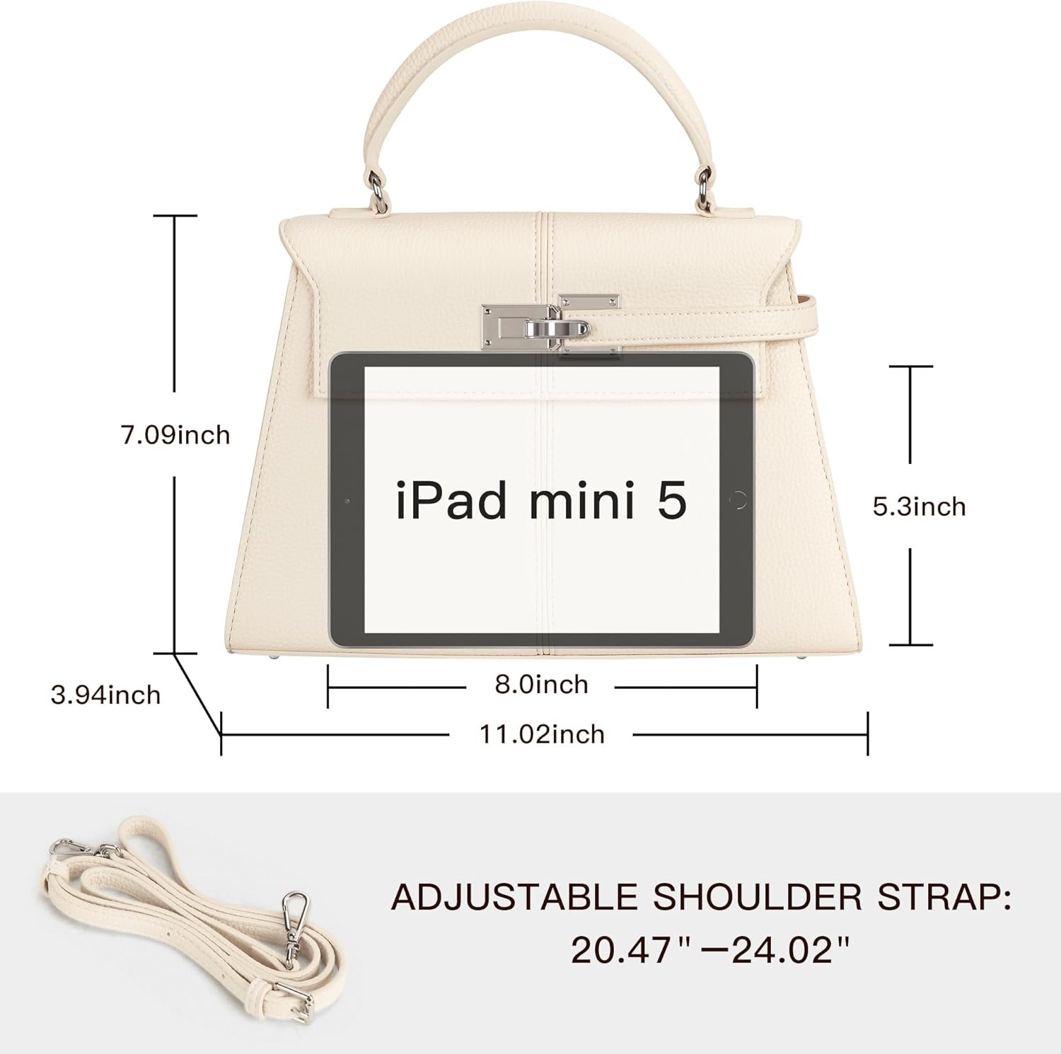 Women's Top-handle Handbags– Vegan Leather Vintage Top Handle Design with Adjustable Strap, Fashion Commuter Crossbody Bag - Image 4