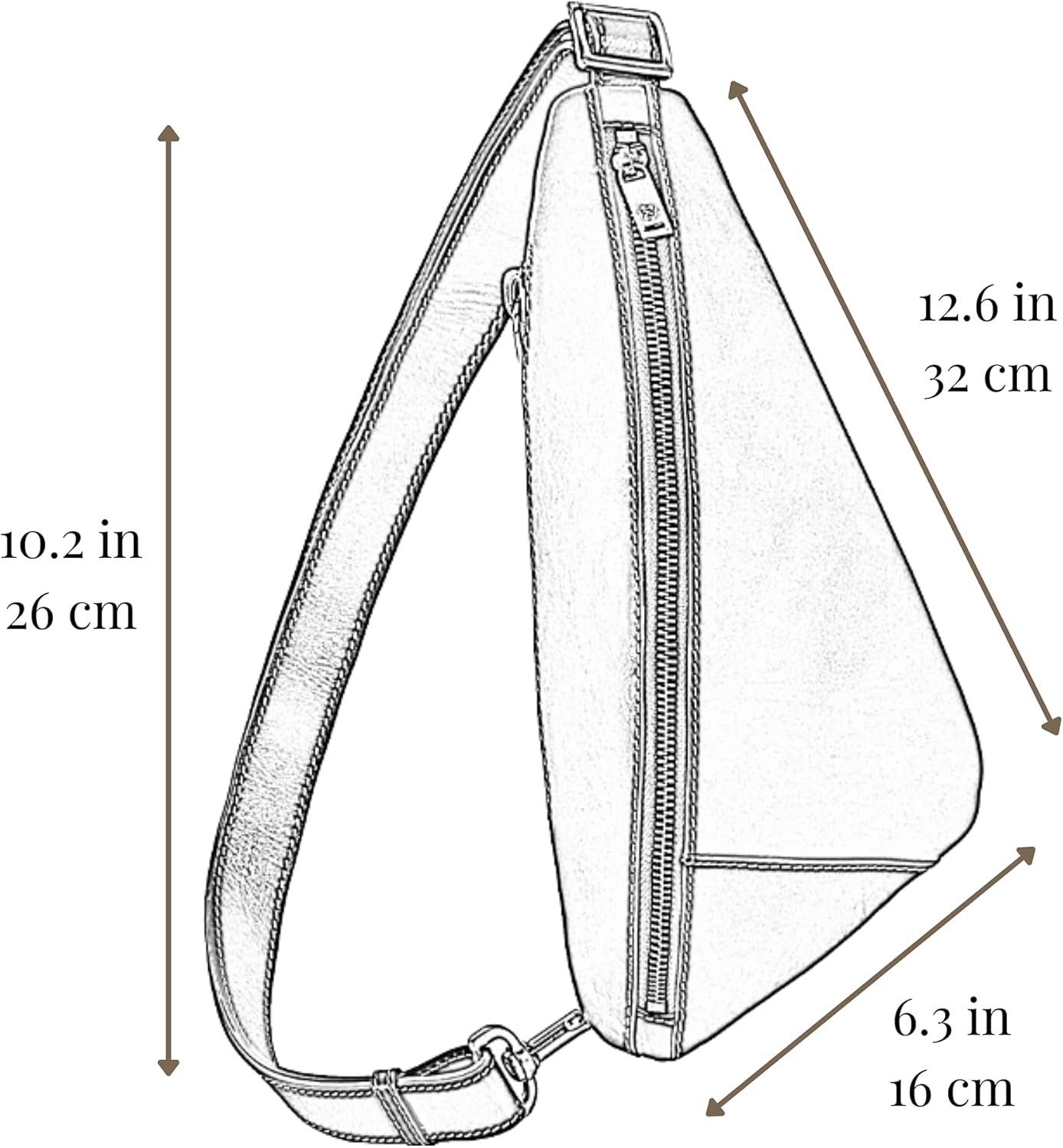 Time Resistance Leather Sling Bag - Full-Grain Leather Bag - Chest Bag for Men and Women - Image 7