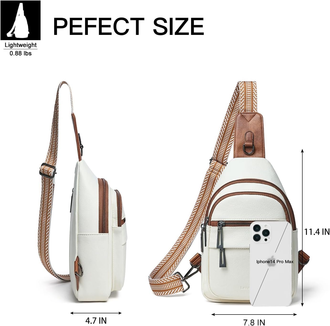 7L Sling Bag for Women Crossbody Bag Sling Purse Fanny Packs Vegan Leather Chest Bag Trendy Handbag Travel Anti Theft - Image 3