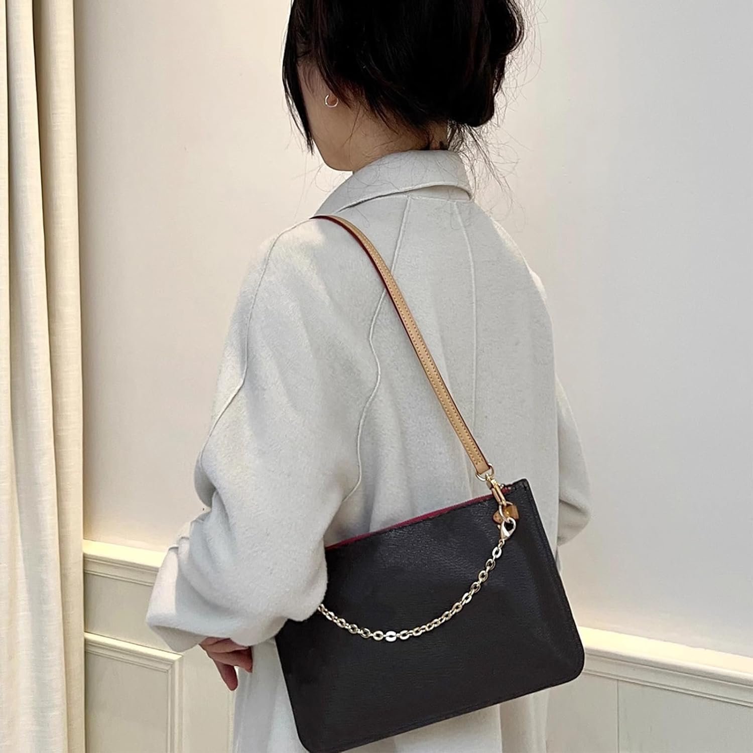 jiesinlov Genuine Vachetta Leather Replacement Bags Thin Short Purse Strap Shoulder Straps for Multi Pochette Boulogne Pouchette Montaigne Accessories (Width:0.43in&Length:23.6in) - Image 6