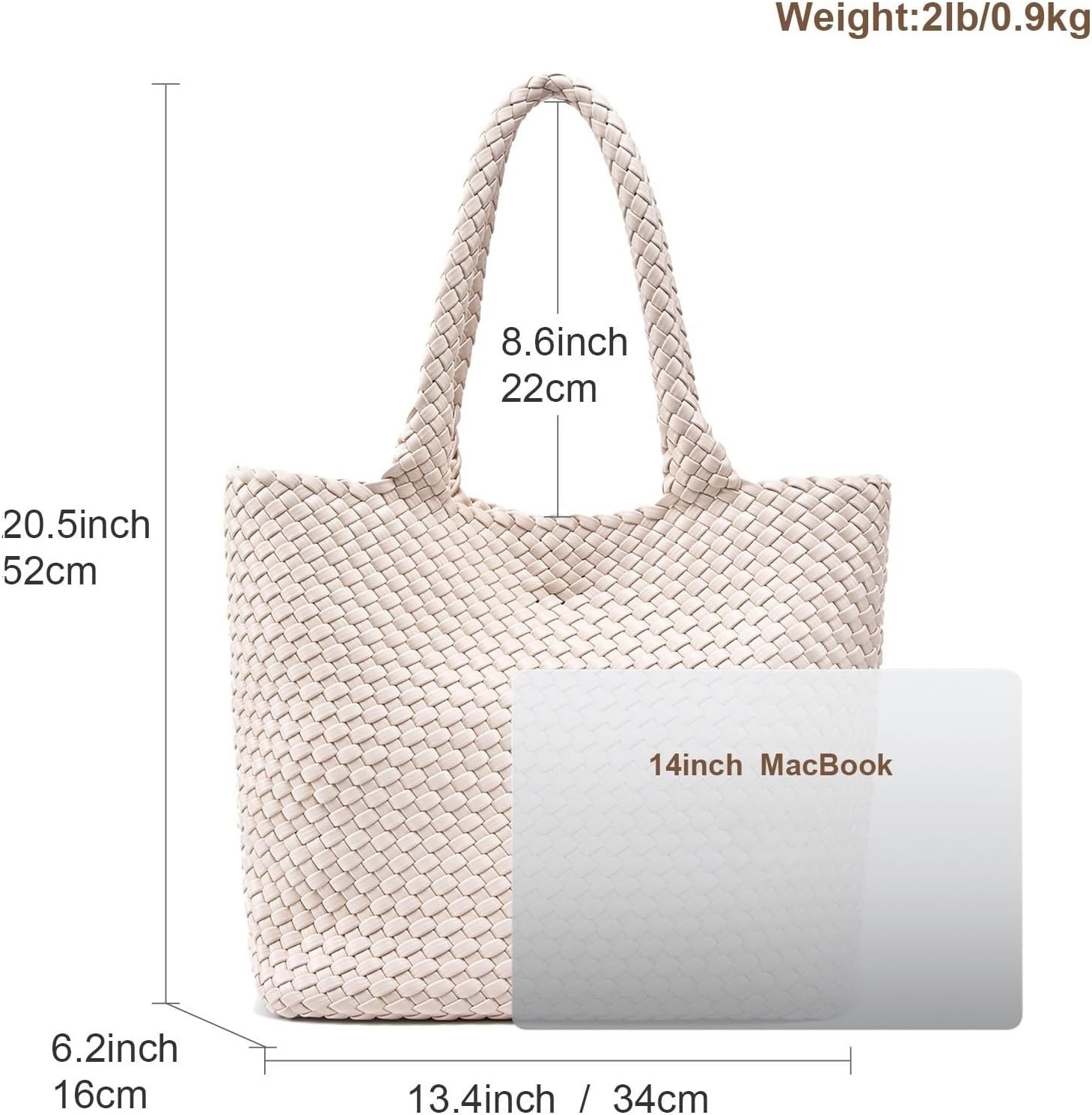 Woven Leather Handbag - Large Tote Bag for Women - Fashion Vegan Leather Tote - Image 5