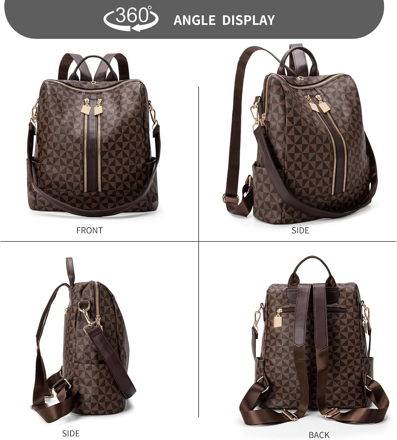 Womens Backpack Purse Leather Anti-theft Large Fashion Designer Travel Backpack Bag Men's Backpack Shoulder Bags - Image 6