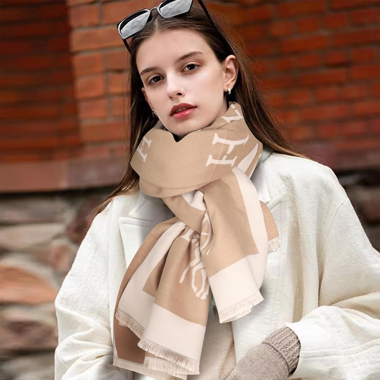 EXTREE Scarfs for Women Pashmina Silky Shawl Wrap for Evening Dressing Blanket Open Front Poncho Cape - Image 6