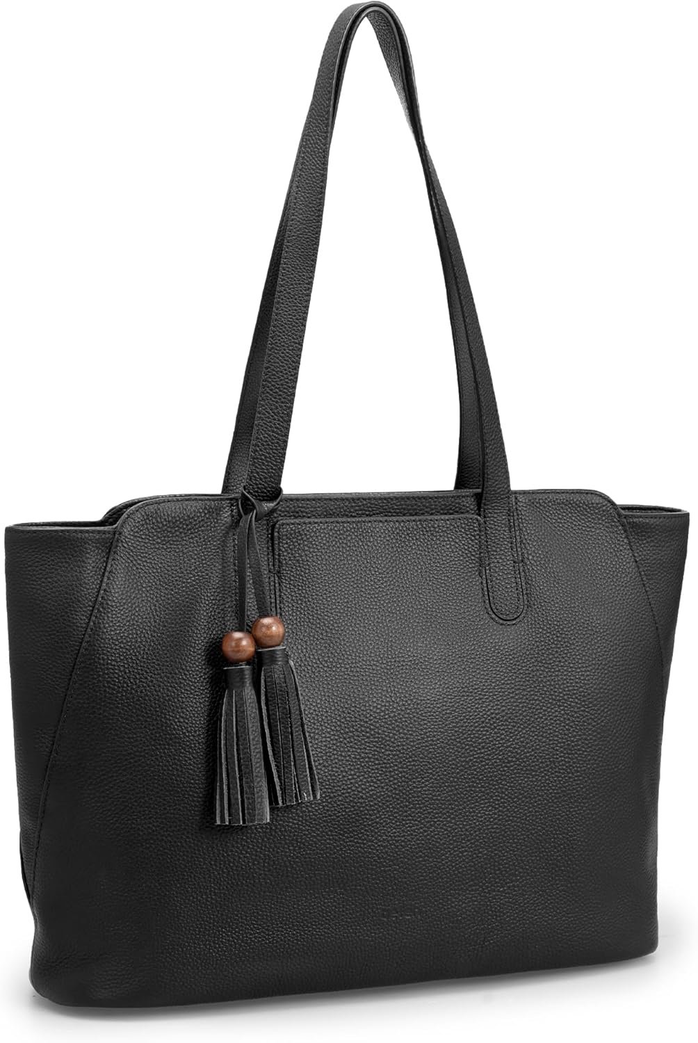 befen Genuine Leather Tote Bag for Women Work, Women's Tote Handbags Shoulder Satchel Purse with Compartments and Tassel