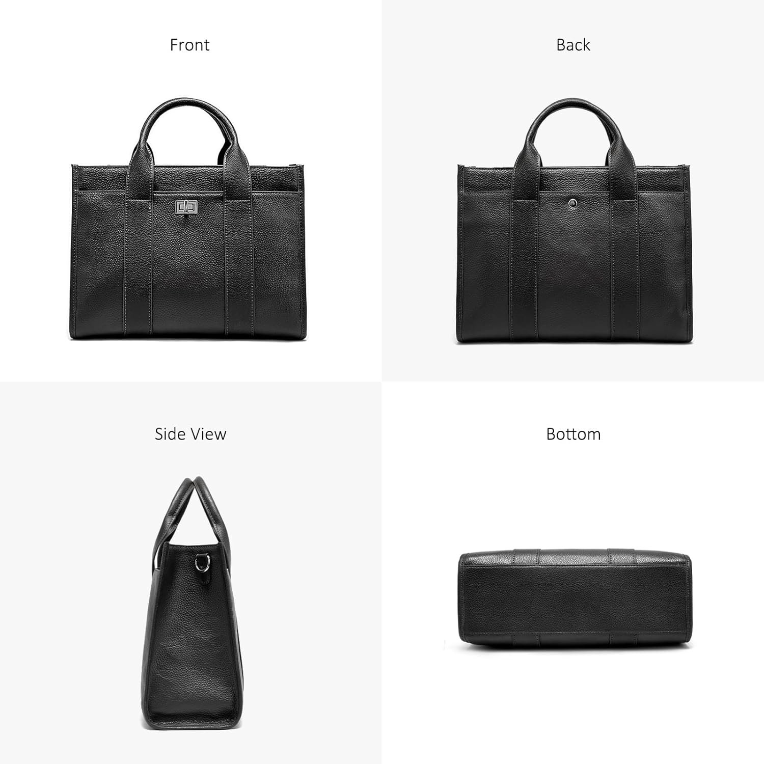 Genuine Leather Tote Bag for Women: Leather Work Bag with Compartments Handbags - Ladies Crossbody Shoulder Medium Purse - Image 9