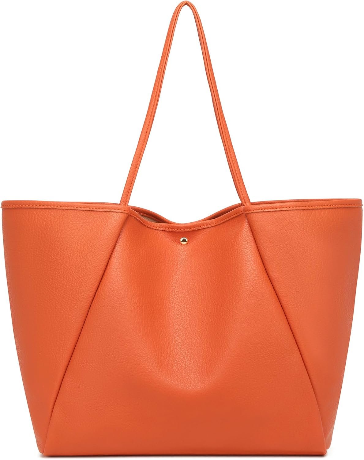 Dreubea Large Leather Tote Bag for Women - Big Work Bag, Spacious Minimalist Handbag, Tote Handbag for Office