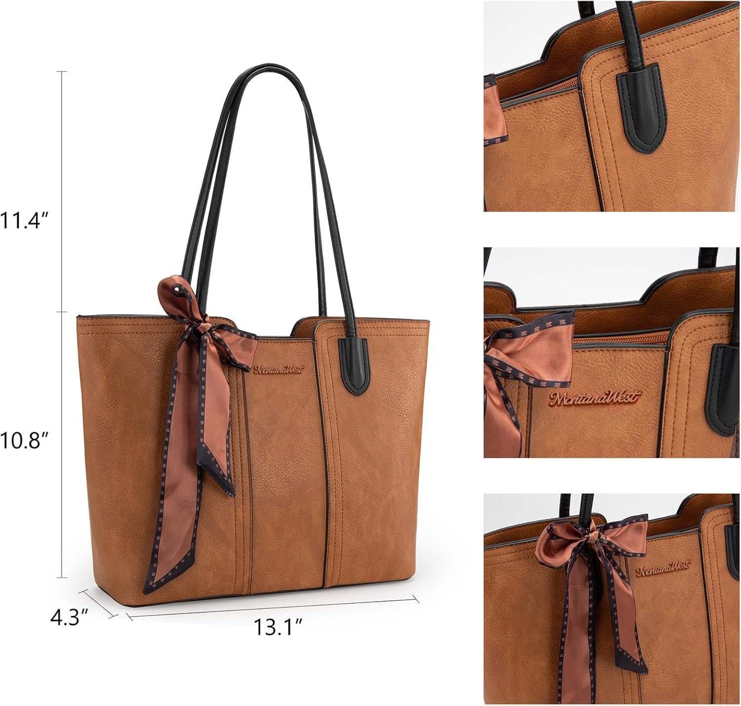 Montana West Tote Bags for Women Medium Top Handle Satchel Purses - Image 5