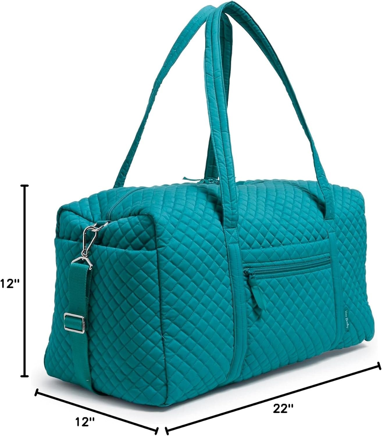 Vera Bradley Women's Cotton Large Travel Duffel Bag, Forever Green - Recycled Cotton, One Size - Image 8