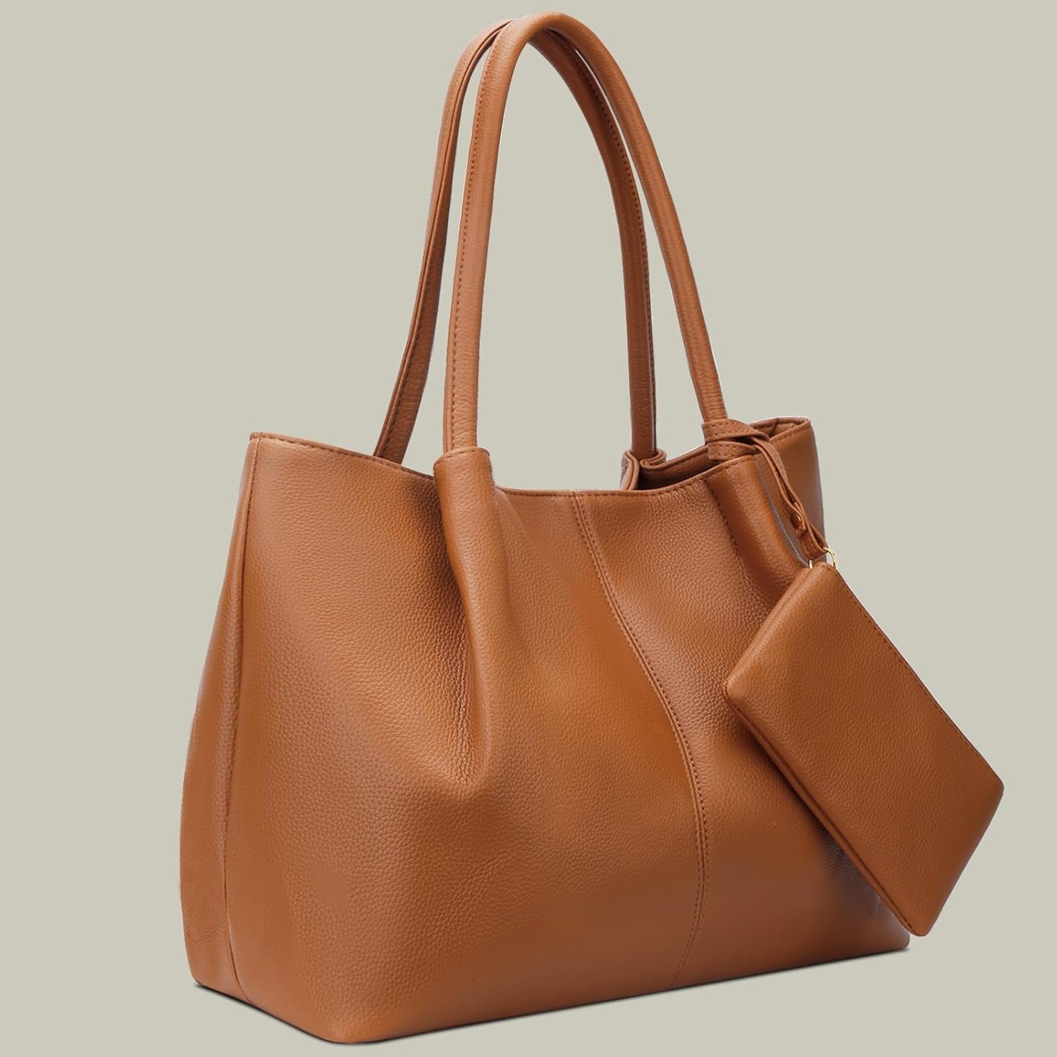 KKXIU Tote Bag for Women Vegan Leather Shoulder Purse Large Capacity Travel Bag - Image 4