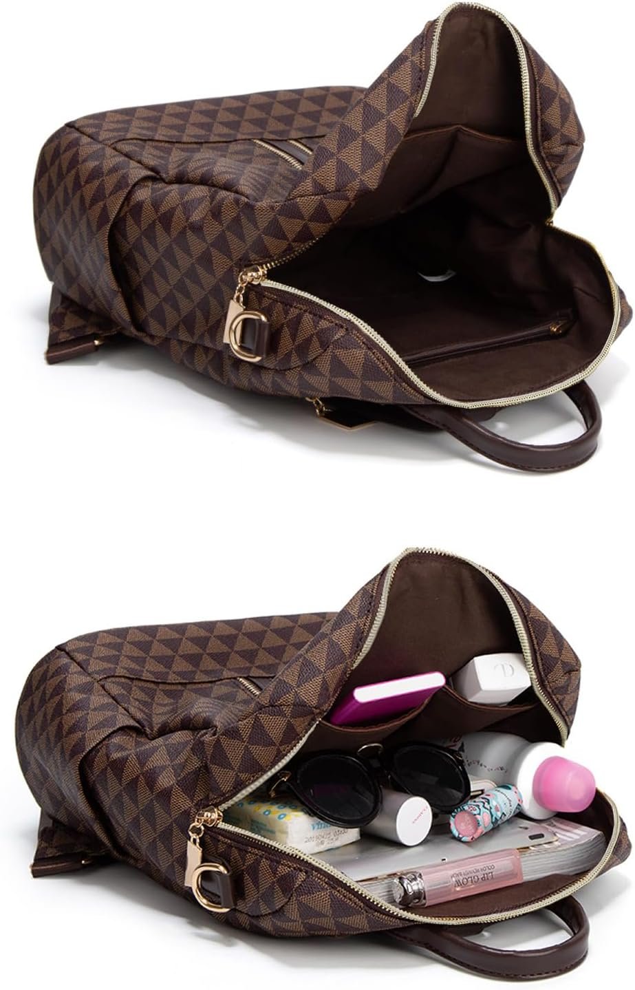 Makes Backpack Purse for Women PU Leather Travel Satchel Handbag Convertible Design Bag with Purse 2 Piece - Image 6