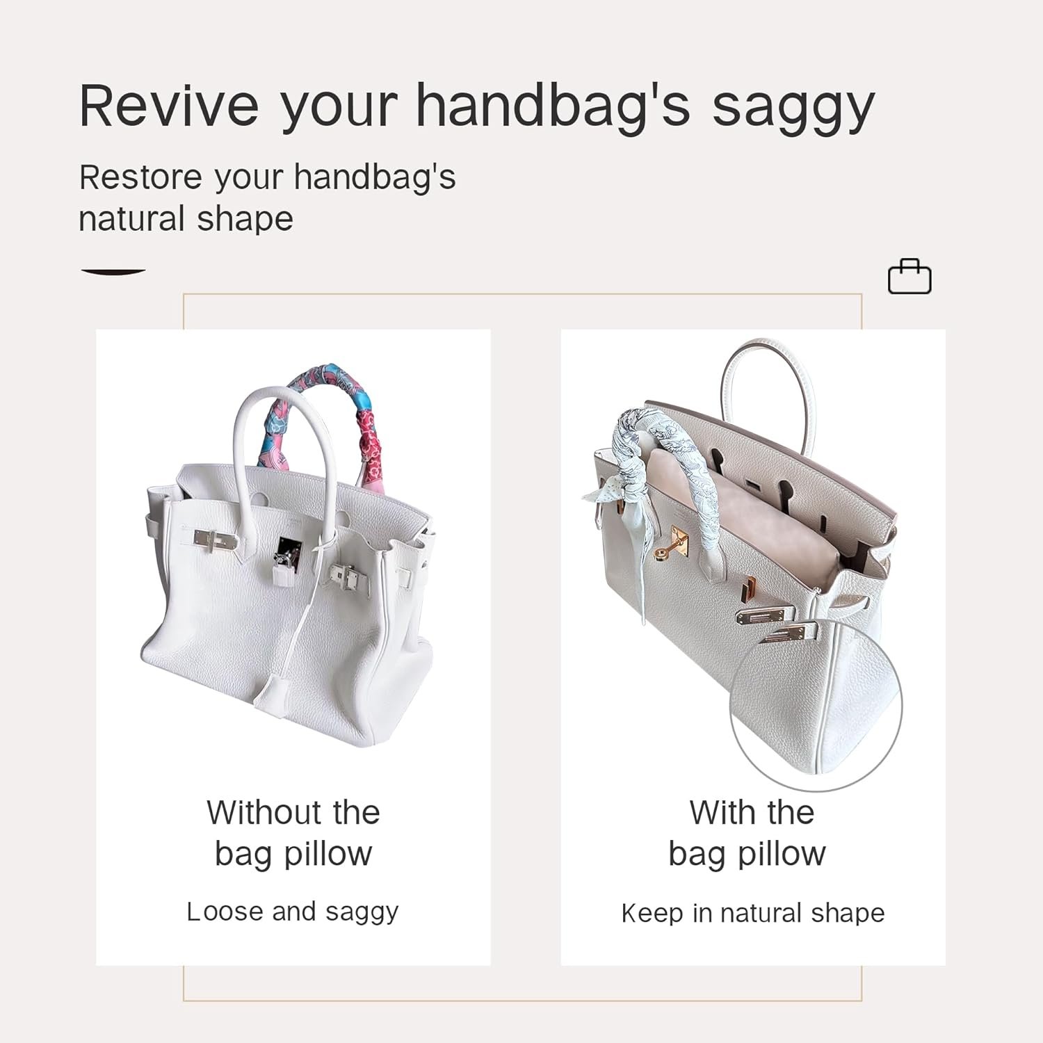 Purse Pillow Insert for Hermes Birkin Bags, Velvet Bag Shaper, Superior Resilience, Exclusively for Birkin 20(BK 20) - Image 3